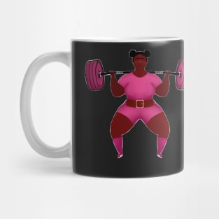 Strong Women Powerlifting gym girl in Pink Mug